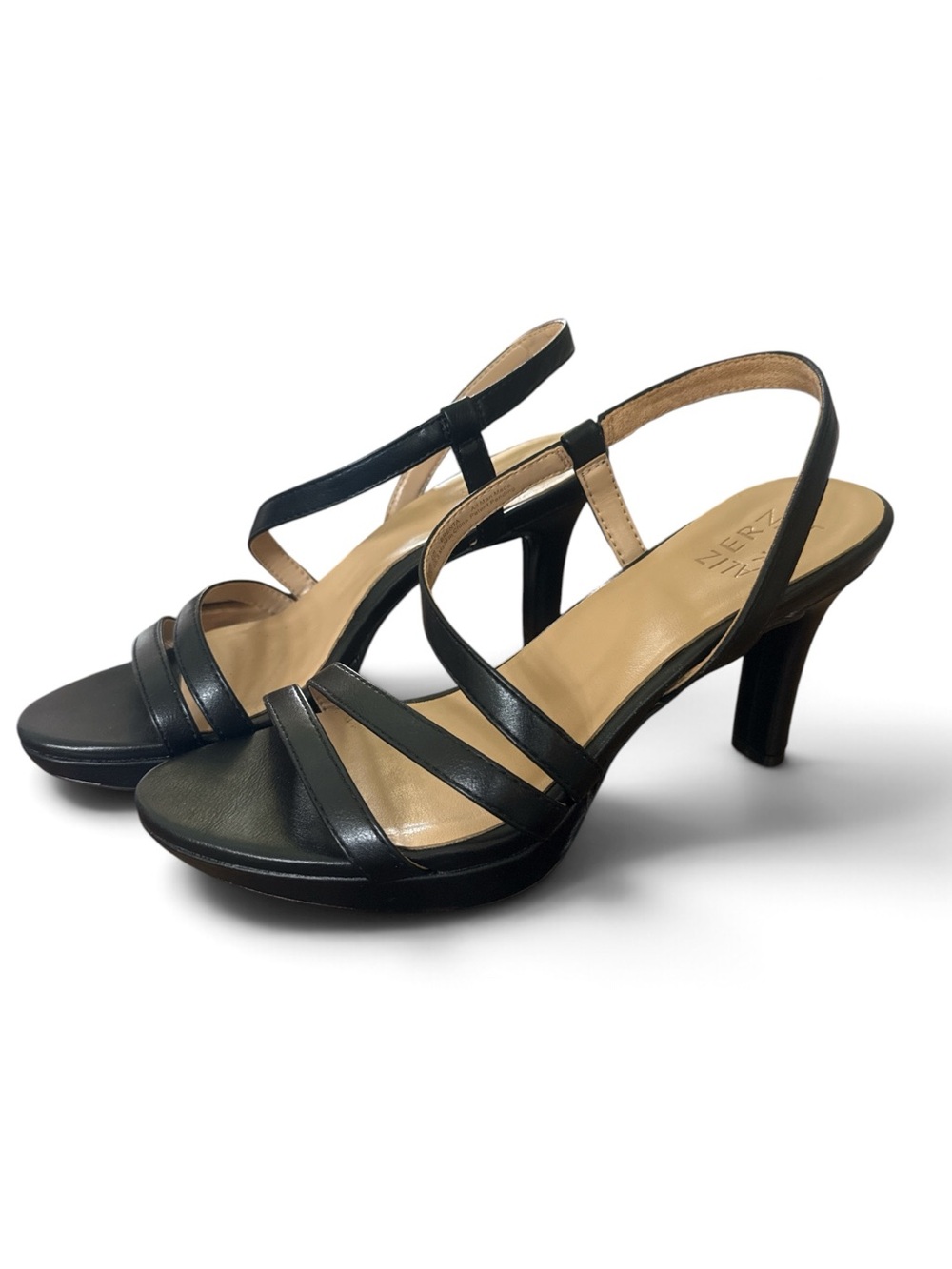 Naturalizer Black Strapy Heels